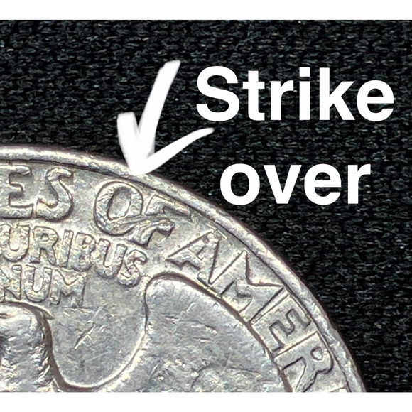1974-D Washington Quarter Strike Error "OF" & Rim Curved Up on Reverse - Picture 1 of 16